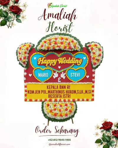 Karangan Papan Bunga Pernikahan di Yehu